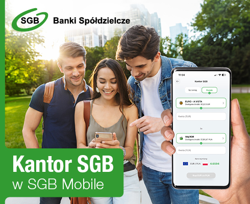 Wymiana walut w aplikacji SGB Mobile