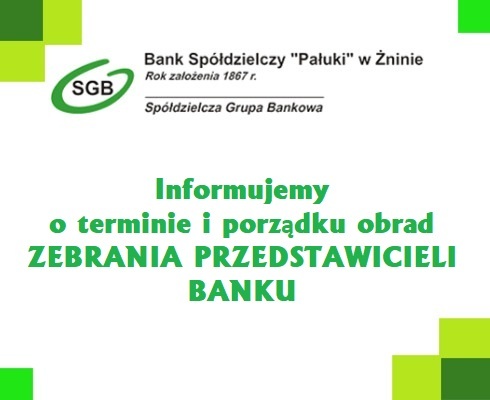 Zebrania przedstawicieli Banku 2026